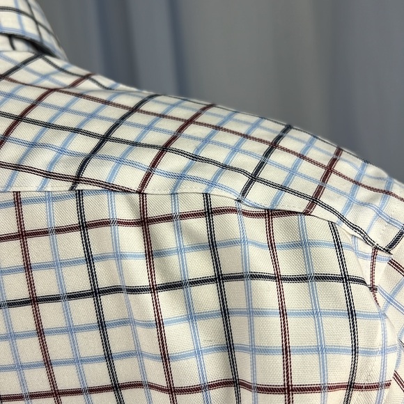 Lands End windowpane plaid tailored fit long sleeve collared button down 15.5 32 - Picture 4 of 8